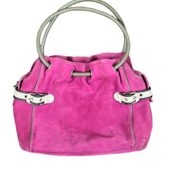 Cole Haan Handbags - Cole Haan 🍓Berry Pink Suede Leather Deconstructed Relaxed Tote!